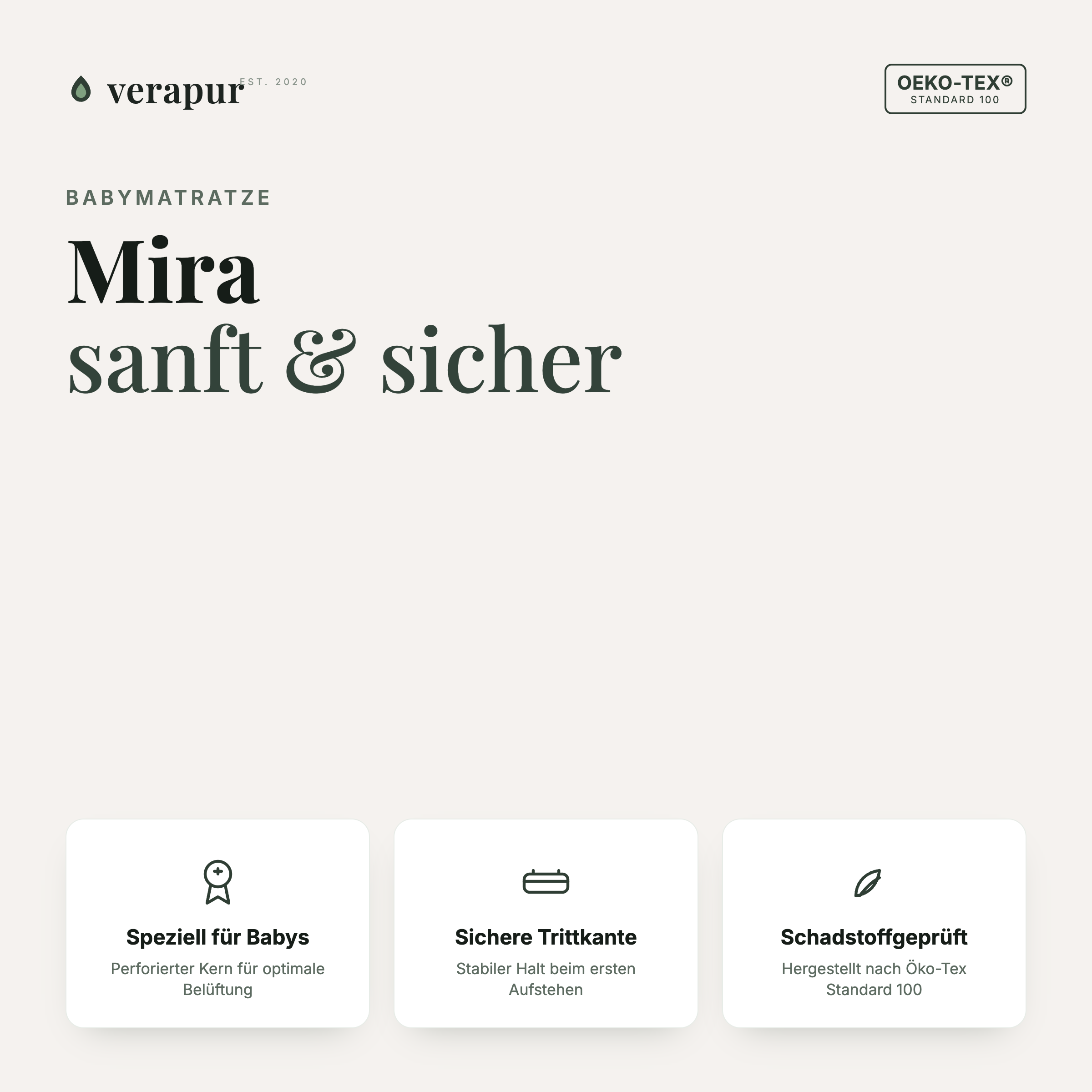 Verapur Babymatratze Mira – die Sichere fürs Babybett, Baby, Mira, Matratze, Bodysupport, Sicherheit