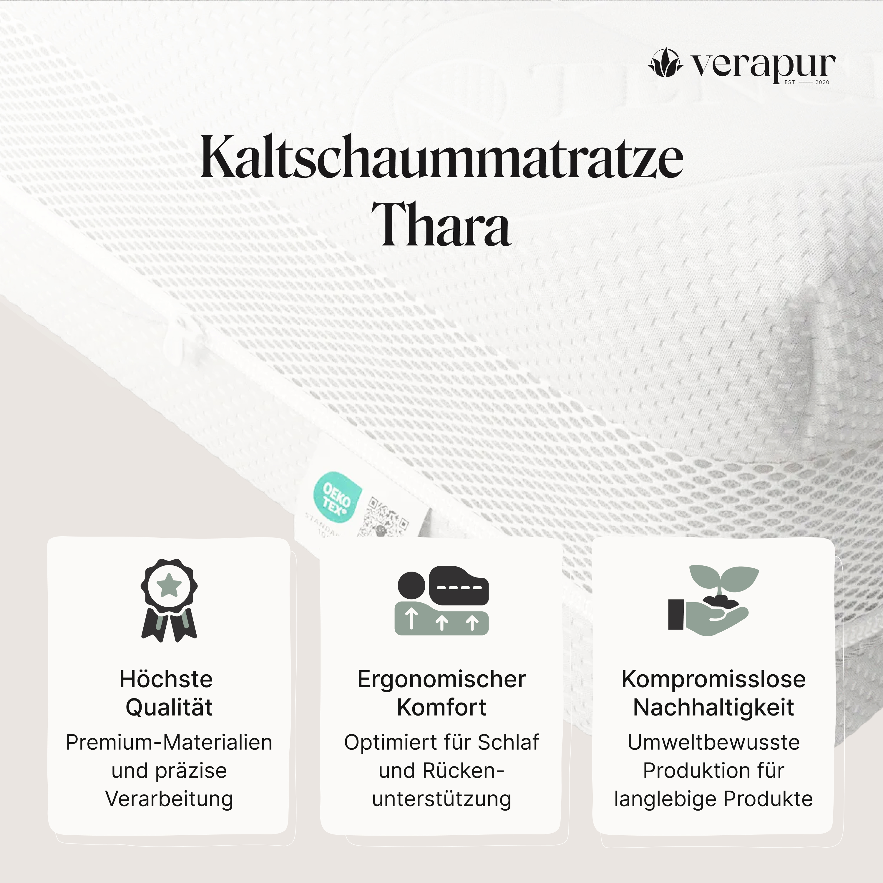 Verapur Kaltschaummatratze Thara, Kaltschaummatratze, Thara, Matratze, Kaltschaum, Schlafmatratze