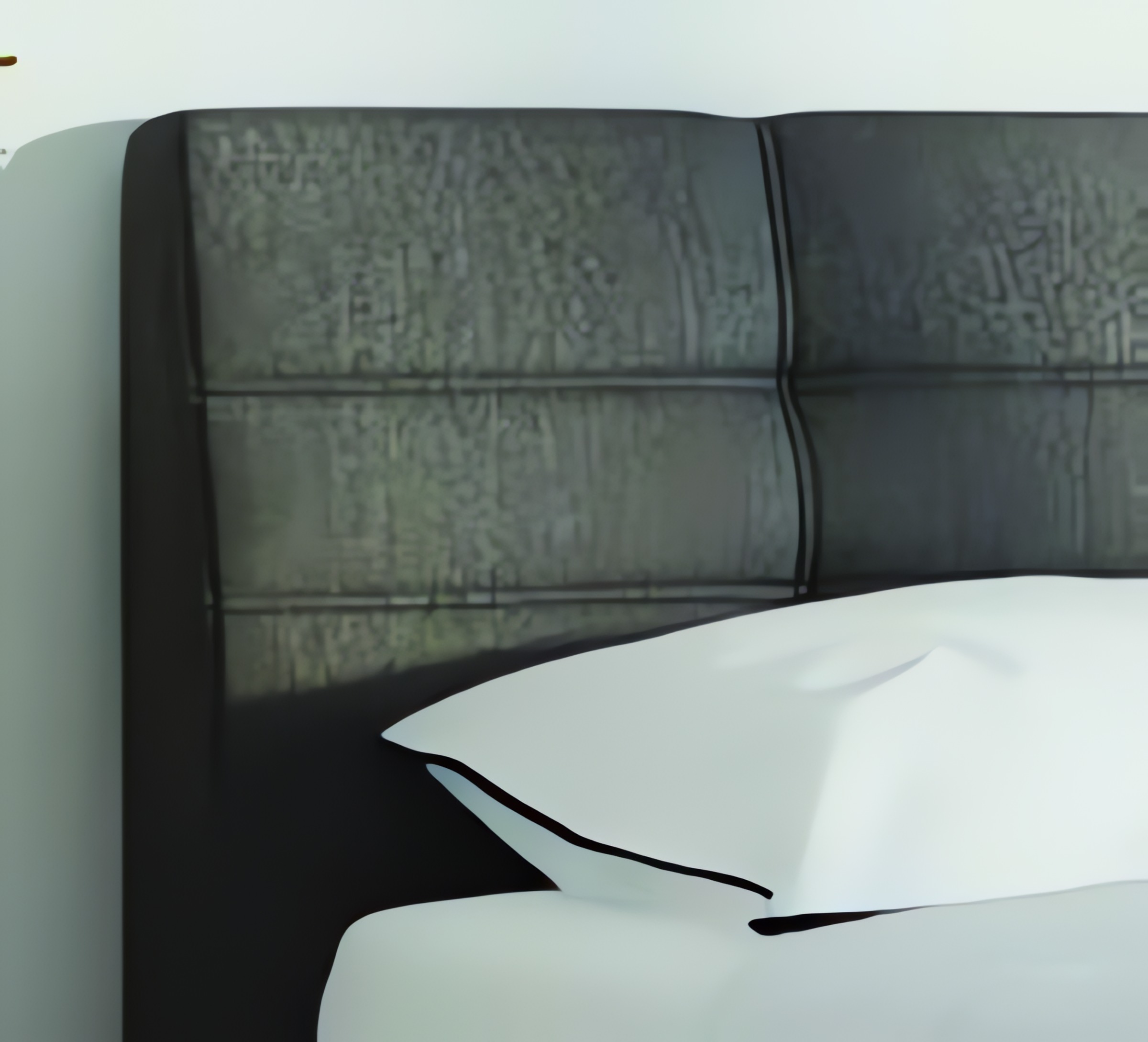 Verapur Boxspringbettgestell Kordara mit Bettkasten – die Geräumige – Boxspringbettgestell Frontansicht, bett, kopfteil, stoff, muster, polsterung, bettsofa, leder, stichlinien, grau-schwarz, modernes design, Bett, Kopfteil, Kissen, schwarz, weiß