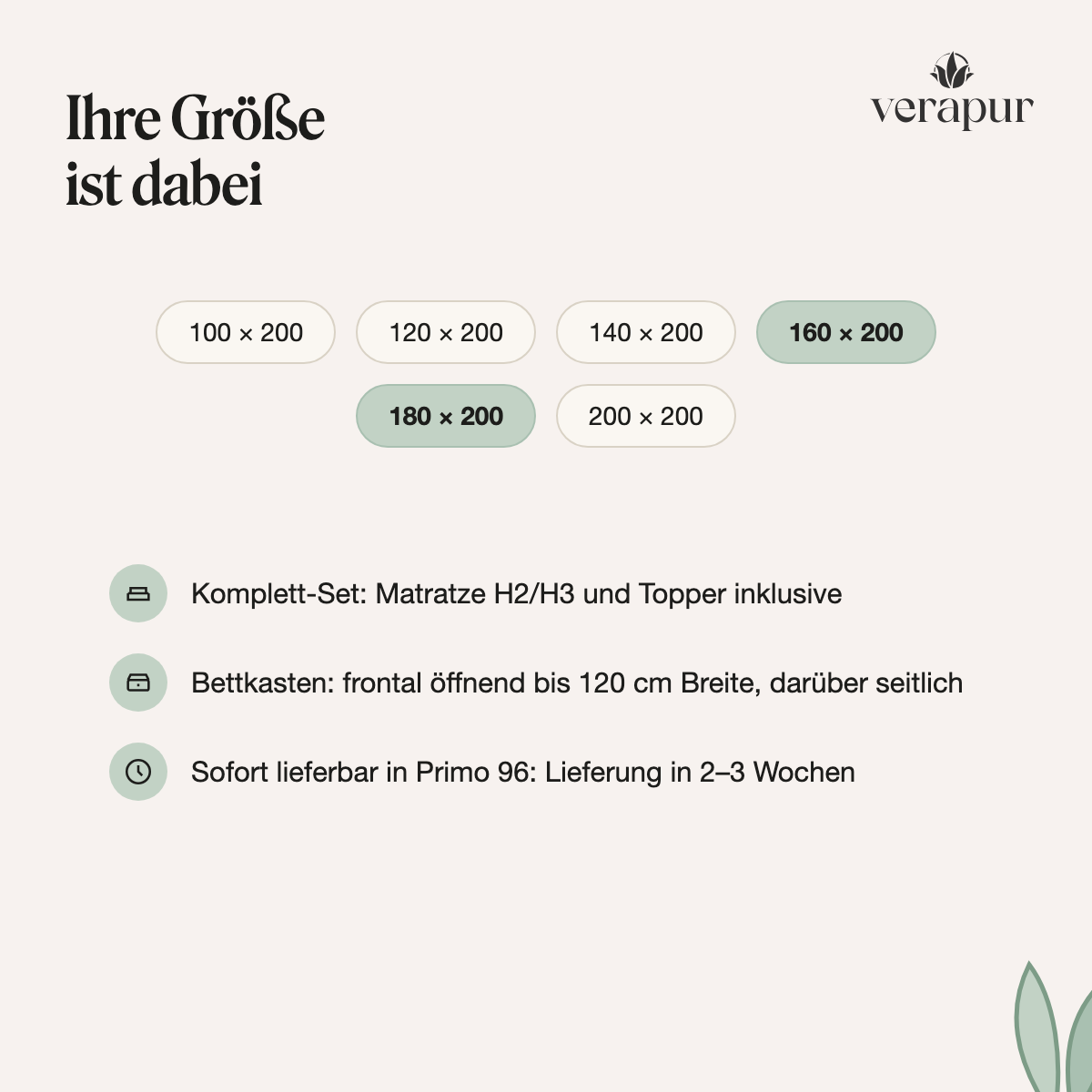 Verapur Boxspringbett Devara mit Bettkasten – die Praktische – Boxspringbett Frontansicht, Bettset, Matratze, Topper, Bettkasten, Lieferzeit, Matratze, Bettkasten, Kastenbett, Bett, Topper