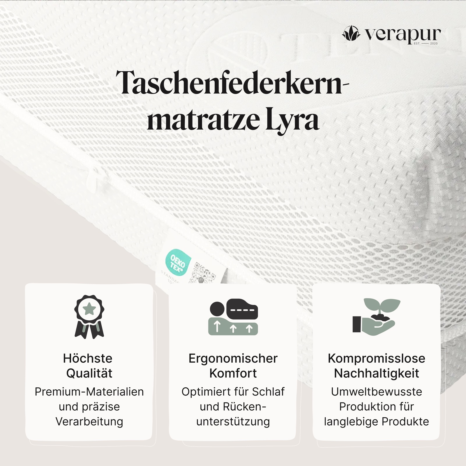 Verapur Taschenfederkernmatratze Lyra – Produktbild 2