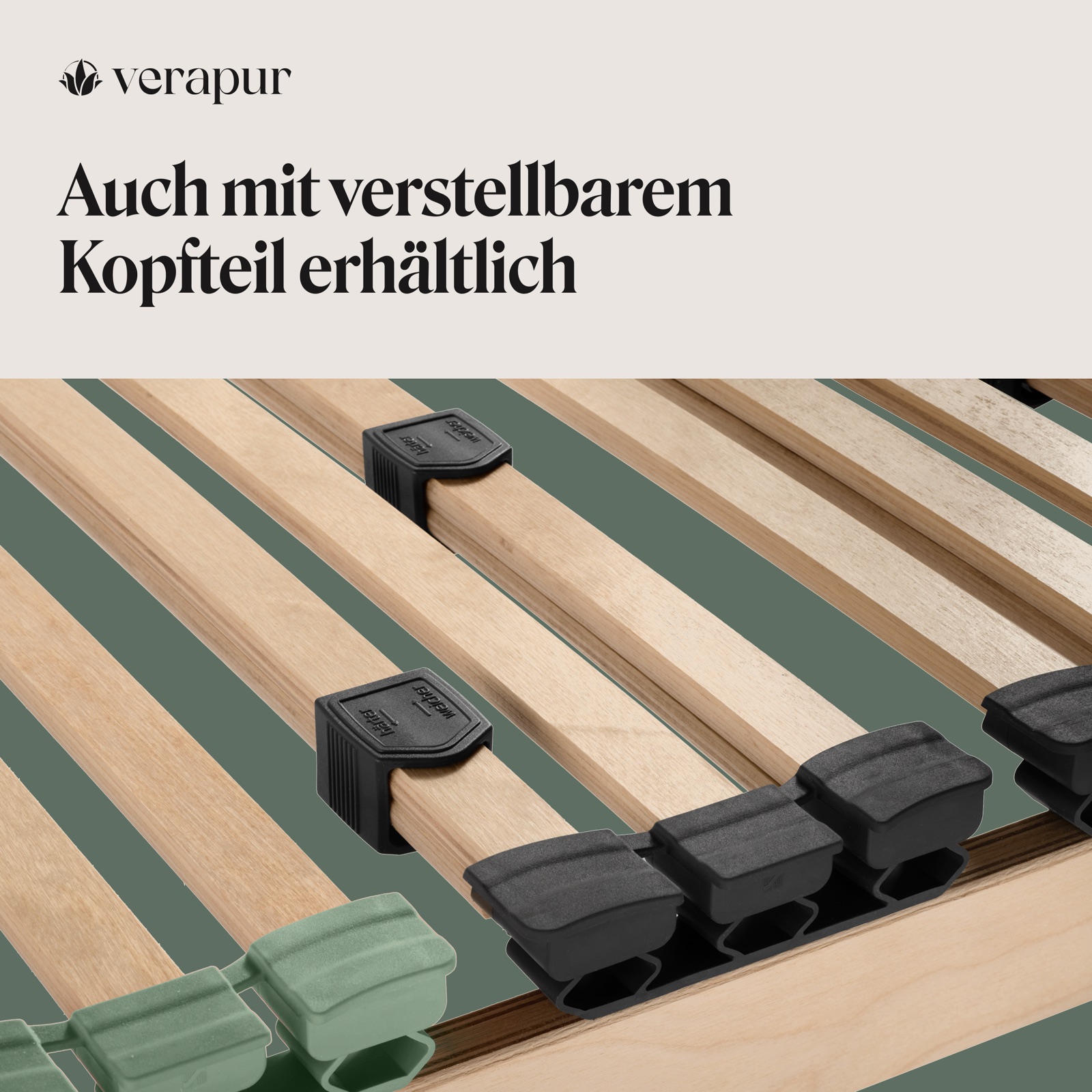 Kopfteil-Versteller, Kopfteil, Bettenrahmen, Holzlatten, Slat-Anschnitt
