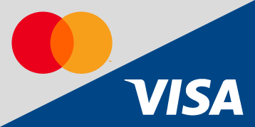 Kreditkarte, Mastercard, Rote Farbe, Orangene Überlappung, Visa Logo