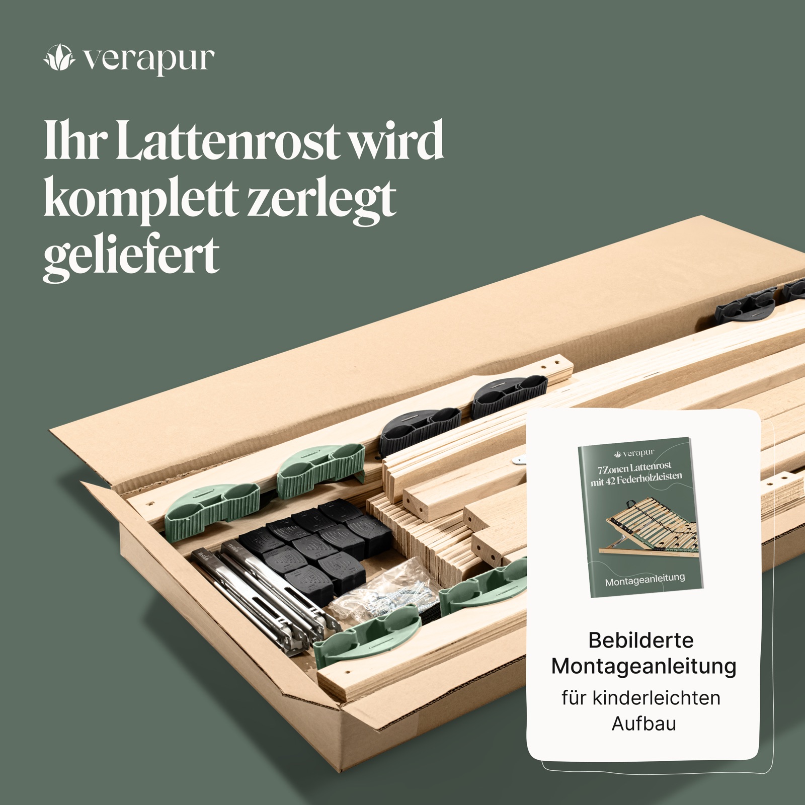 Lattenrost, Holzrahmen, Klemmleisten, Montageanleitung, Kinderleicht